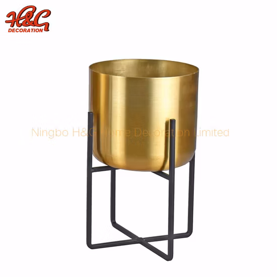 Porte-plante d'intérieur avec pot de fleurs en aluminium