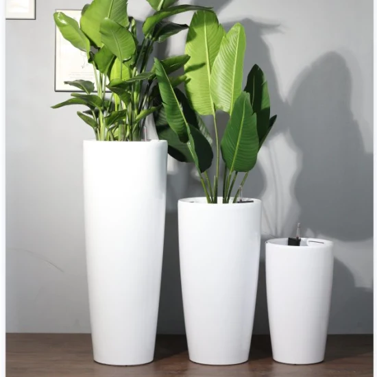 Pots de fleurs modernes pour pot de fleurs en plastique d'intérieur pour décoration extérieure avec fonctions d'arrosage automatique Jardinière (HG-3301-ZS)